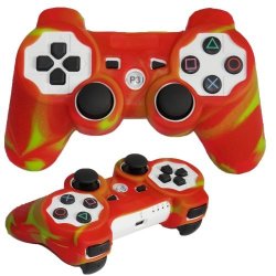 Skque?silicone Soft Case Cover For Sony Playstation 3 Controller Red & Yellow
