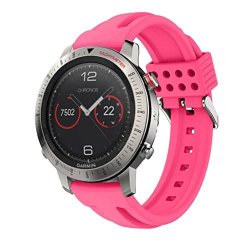 Voberry Soft Silicone Sports Replacement Watch Strap Band For Garmin Fenix Chronos Gps Watch Pink