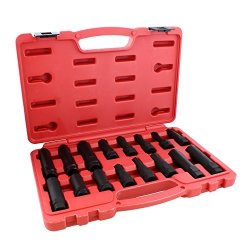 GOGOLO 22pcs Wheel Lock Key Removal Tool Kit for VW Audi Volkswagen 12.7mm Wheel Anti-Theft Lock Lug Nuts Screw Remover Set with 1/2 inch Socket Adapter