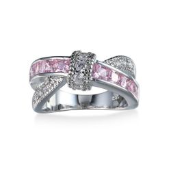 Womens Wedding Ring Fashion Platinum Plated Zircon Ring