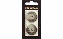 Dill Buttons 25MM 2PC 2 Hole Grey