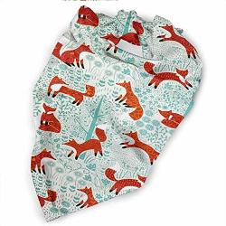 Plaid Dog Bandana Fire Fox Pattern Cotton Bandanas Handkerchiefs Scarfs Triangle Bibs Accessories SIZE:SIDE-18"X18" LENGTH-27.5" Multicolor