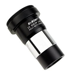 Svbony 2X Barlow Lens 1.25 Inch Doubles The Magnification Multi Coated Broadband Green Film Telescope Accessory With M42 Thread For Standard Telescope Eyepiece