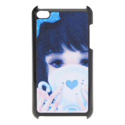 Blue Cute Girl Hard Back Plastic Case Cover Skin For Ipod Touch 4