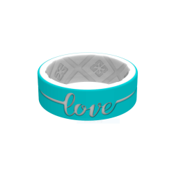 Eternal Love Silicone Rings - Turquoise white 6