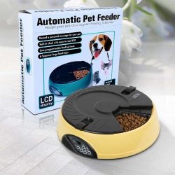 6 Meal Round Automatic Pet Feeder. Stock Item. Free Shipping