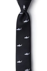 Black Microfiber Skinny Tie Sharks Skinny Tie
