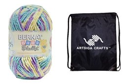 Bernat Baby Blanket Big Ball Yarn 1-PACK Easter Egg 161104-04327 Bundle With 1 Artsiga Crafts Project Bag