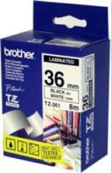 Brother TZ-261 P-touch Laminated Tape Black On White 36MM X 8M