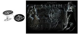 Skyrim Elder Scrolls Dragon Logo Cufflinks By Athena