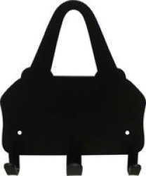 Bag Holder & Keys Rack 3 Hooks Black