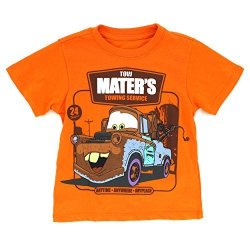 Disney Cars Toddler Short Sleeve Tee 5T Orange Tow Mater Towing