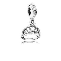 Pandora Tiara Silver Dangle With Clear Cubic Zirconia - Authentic And Brand New