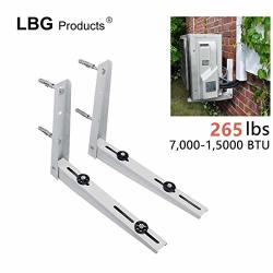 Lbg Products Outdoor Universal Wall Mounting Bracket For Ductless MINI Split Air Conditioner Units Heat Pump Systems Support Up To 265LBS 7000-15000BTU Condenser
