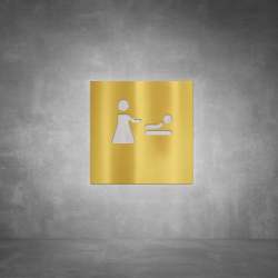 Baby Changing Sign D02 - Polished Brass