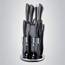 Royalty Line 8 Piece Heavy Duty Stone Coating Knife Set With Rotating Stand