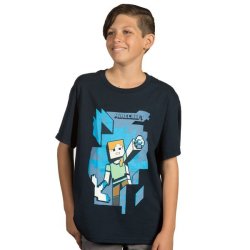 Minecraft XS Mine Alex Youth T-Shirt in Navy 7 8