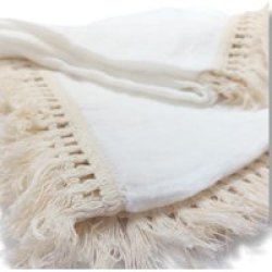 Tassel Muslin Blanket 100X120CM White