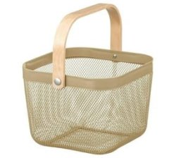 Vegetable Wire Basket With Wooden Handle