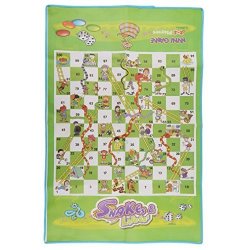 Dolland Recreational Snakes And Ladders Board Game With Pair Of Dice Children Kids Non-woven Foldable Games