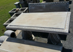 Square Table With 2 Chairs - Solid Concrete