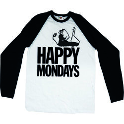 Happy Mondays Logo Raglan Baseball Long Sleeve T-Shirt Xx-large