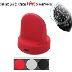 Samsung Gear S3 Wireless Charger Budesi Wireless Charging Cradle Dock With USB Cable For Samsung Gear S3 Classic SM-R770 Frontier Smartwatch SM-R760 SM-R765 Red