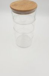@home Stackable Glass Jar Set With Wooden Lid 4 Layer 6CM