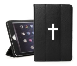 Leather Magnetic Smart Case Cover For Apple Ipad 6 6TH 9.7" A1893 A1954 Cross Christian Black