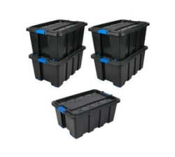 5 Pack 150 Liter Storage Boxes