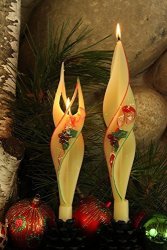 Candy Cane Christmas Beeswax Candles - Red And Green Edge