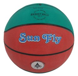 Sun Fly Special Red Green Basketball Rubber Moulded Training Ball - 3 SNF-BB1A