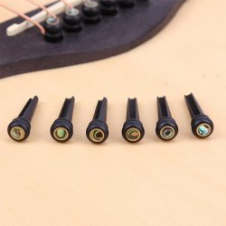 6PCS Ebony Guitar Strings Bridge Pins For For Acoustic Guitar