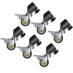 Neewer 6 Packs Professional Swivel Caster Wheel Set - Durable Metal Construction With Rubber Base For Light Stand With 16-22MM Diameter Leg Suitable For