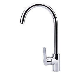 Hanghans 360 Degree Swivel Good Valued Modern Hot& Cold Mixer Brass Single Handle Polish Steel Kitchen Sink Faucet Easy Installation Polish Kitchen Faucets