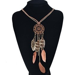 Thailand 1 Set Double Layer Indian Feather Dream Catcher Necklace Pendants MINI Arts Craft Rainbow Owl Feathers Hanging Bedding Room Smashing Popular Dreamcatchers Kids Bedroom