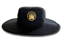 Cricket Hat - Gold Monogram Black