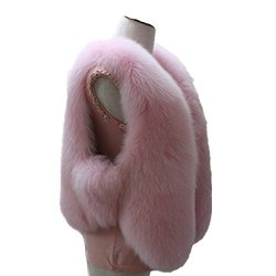 New Winter Short Faux Fur Coat For Women Hot Faux Fur Jackets For Female Fur Vest L Pink