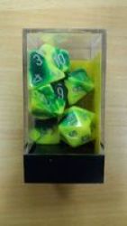 Wizards Games Wizard Games Gemini 7 Dice Set Green-yellow With Silver