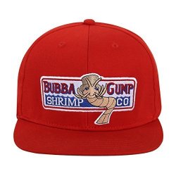 Adjustable Bubba Gump Baseball Cap Shrimp Co. Embroidered Hat Red Flat Brimmed