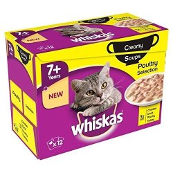 Whiskas 7+ Cat Pouch Creamy Soup Poultry 12 Per Pack Pack Of 6