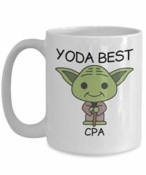 Yoda Best Cpa - Novelty Gift Mugs For Star Wars Fans - Co-workers Birthday Present Anniversary Valentines Special Occasion Dads Moms Family Christmas