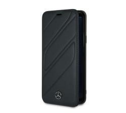 Mercedes-Benz - Genuine Leather Flip Case Samsung S9 Plus Navy