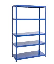 Spaceo Metal Shelving 5 Tiers Blue W120XD50XH196CM