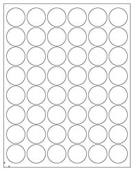 White High Gloss 1.25 Round Stickers By Label Outfitters Laser Printable - 960 Labels 20 Sheets