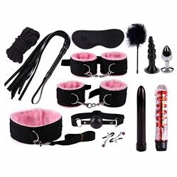 13 Pieces B-d-s-m Toy Women Hot Suit Nylon Kit Costume Accessory Set For Cosplay Restraints Clothes Pink