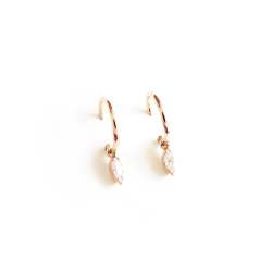 The Asteria Drop Earrings - Channel Set In Rose Gold - 1.5CM