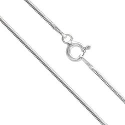 Sterling Silver 1MM Snake Chain Necklace 14 Inches