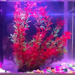 Vivifying 2 Pack Aquarium Artificial Plants 9.8INCH Tall Plastic Plants For Fish Tanks