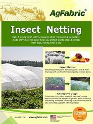 Agfabric 6.5'Wx10'L Mosquito Netting Garden Insect Barrier against Bird/Bugs 